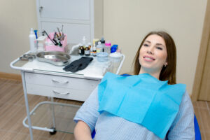 woman ready for smile care root canal therapy concept